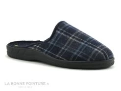 Pantoufle H Carreaux Bleu Marine 002 19167