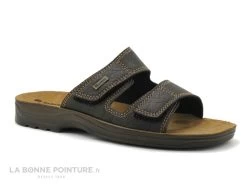 Inblu TG18WK25 - Mule Homme 2 Brides Velcro - Marron Fonce