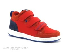 Kickers BILBON Velcro - Rouge - Marine - Basket Montante GARCON