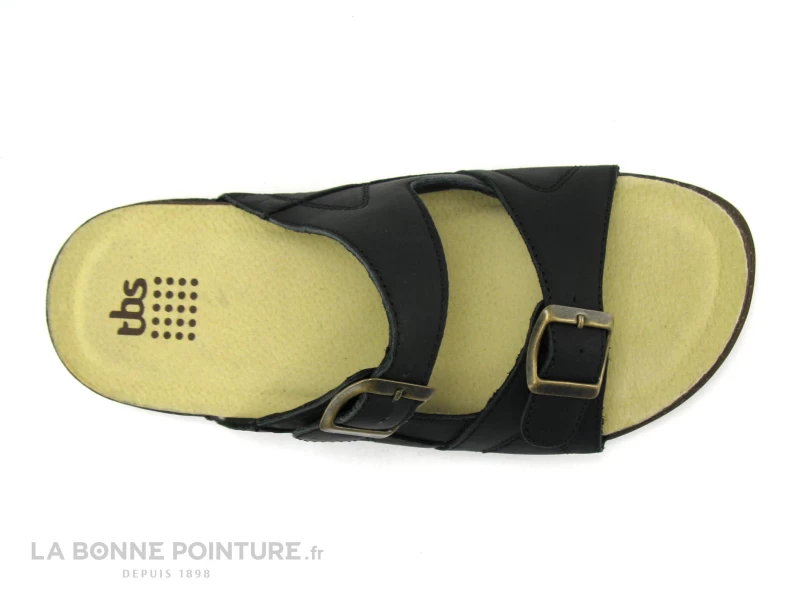 TBS EMILANO Noir - Mule Homme Cuir Noir - 2 Brides Reglables – Image 3