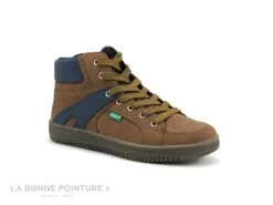 Kickers LOWELL Camel Bleu - 739354 - Chaussure Montante GARCON