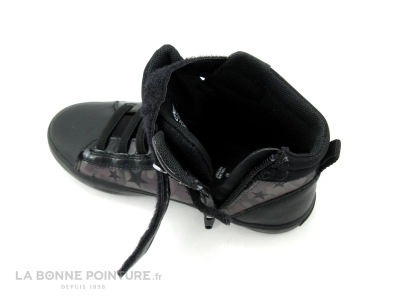Geox J164NA GISLI Noir Argent - Etoiles - Basket Montante Fille – Image 5