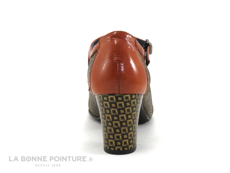 Dorking RODIN D8669 Orange Et Marron - Escarpin Avec Bride – Image 4