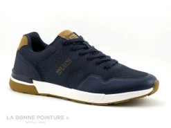 Streeter XABY Marine - Camel - Basket Homme En Maille Bleu Marine