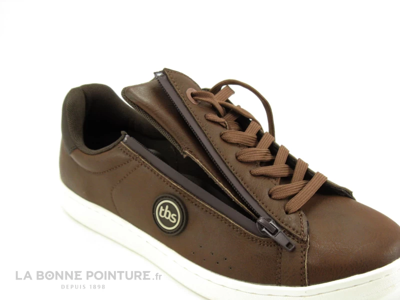Tbs LILLIAN B8095 Tan - Basket Cuir Marron Homme Avec Zip – Image 5