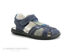 Bopy ELVIS - Bleu Marine - Gris - Sandale Velcro GARCON