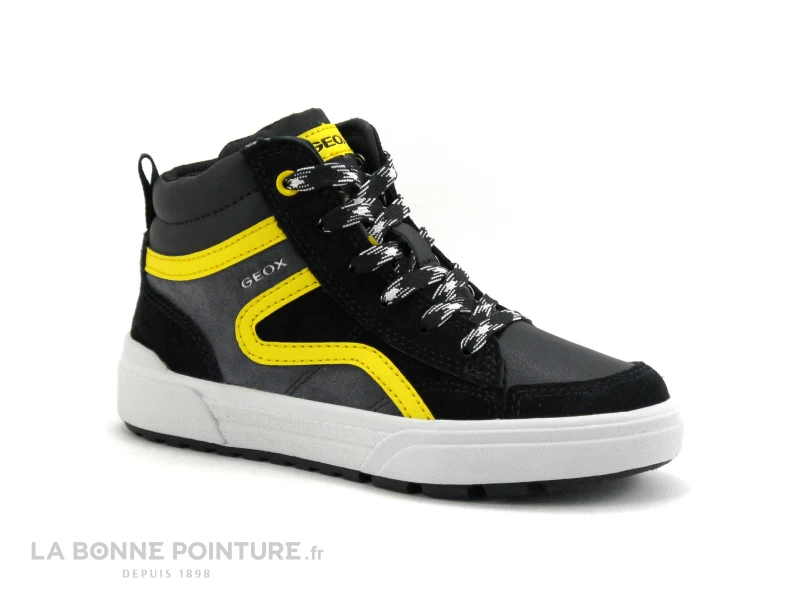 Geox WEEMBLE J26HAB - Black Yellow - Sneakers Montante GARCON