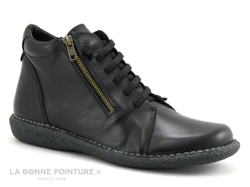 Brans 13580 Negro - Boots Femme Cuir Noir Avec Elastique Et Zip – Image 5