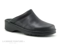 Arima DOG Noir - Sabot Homme Talon Epais - Cuir Noir