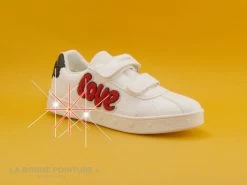 Geox SKYLIN J928WC - White Red - Love - Sneakers Fille