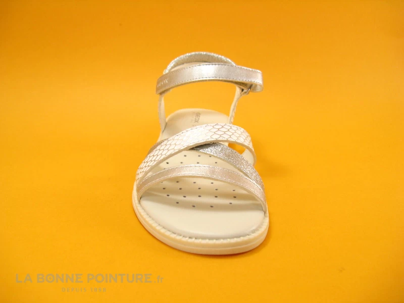 Geox Sand Karly White Silver J5235D Nu-pieds Fille – Image 2