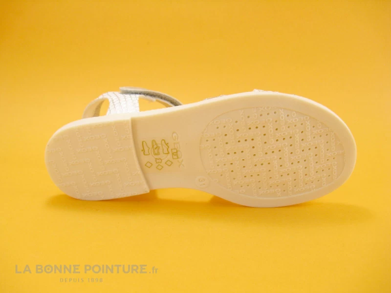 Geox Sand Karly White Silver J5235D Nu-pieds Fille – Image 7