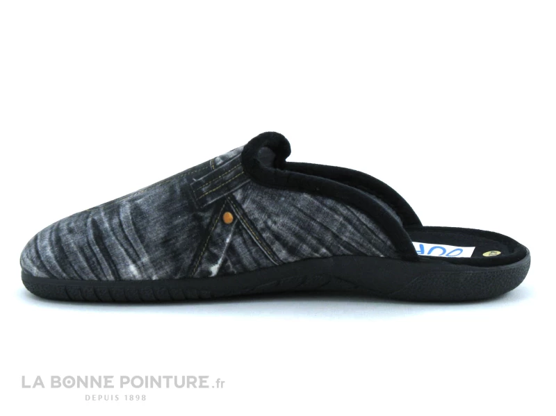 Ouf ACIGNE Noir - Gris - Aspect Jeans - Pantoufle Mule Homme – Image 2