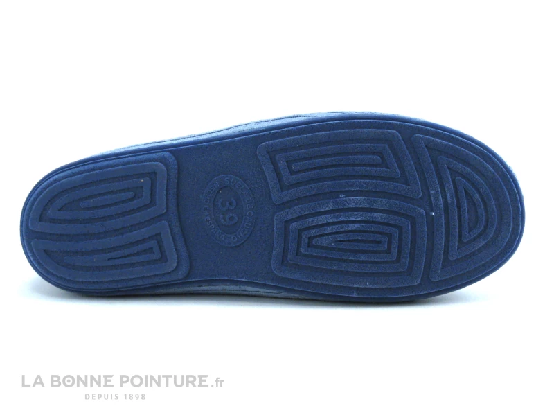 Ouf CIVET Jean - Chausson Femme Velours Cotele Bleu - Pompons – Image 4