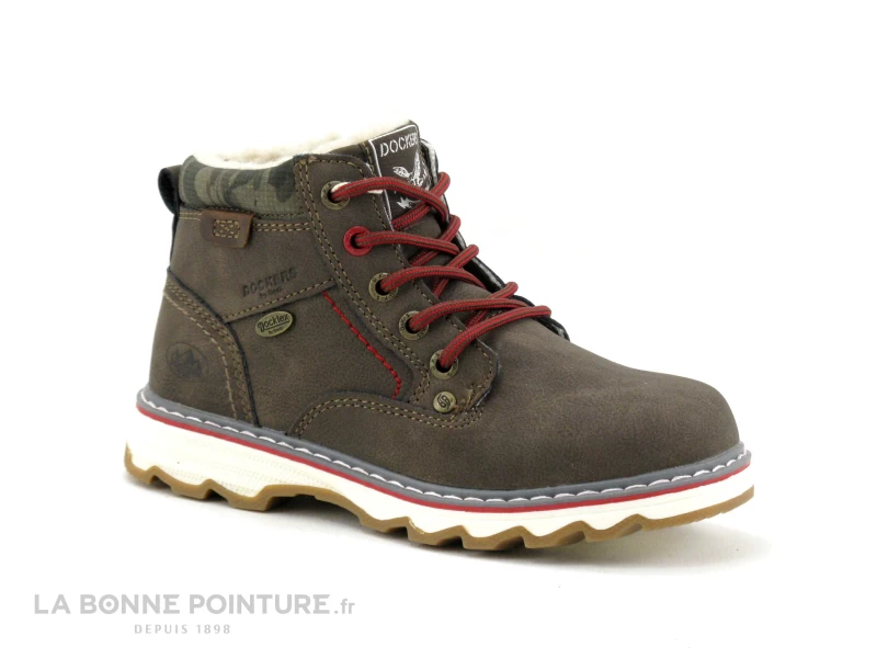 Dockers 49SU702 Marron - Lacet Rouge - Bottillon GARCON – Image 5