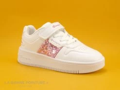 Champion REBOUND Platform Spark S32612 - Basket Fille Blanche Et Rose