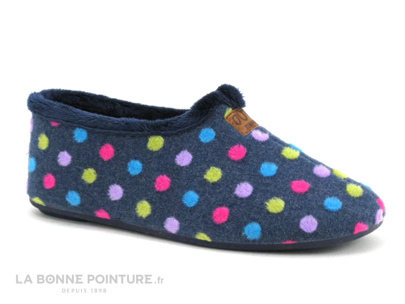Ouf NADIS Marine - Pois Multicolores - Chausson Femme – Image 5