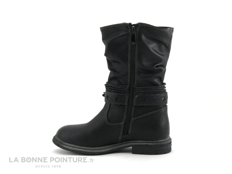 BM Footwear 2161002 Black - Botte Fillette Noire - Etoile Glitter – Image 2