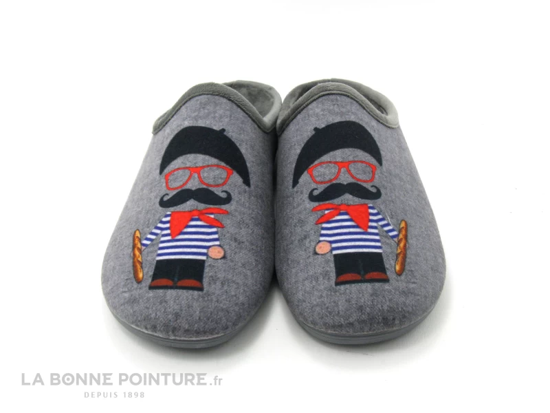 Maison Espadrille 6743-3 Gris - Bonhomme Moustachu Et Baguette – Image 2