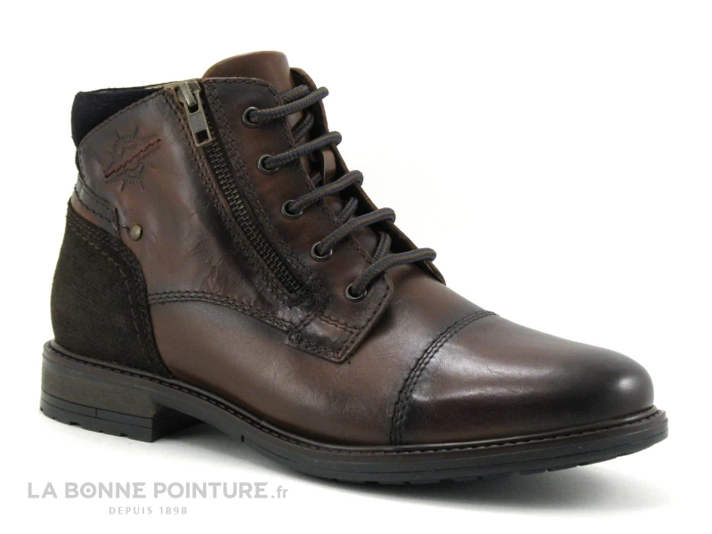 Point D Orgues FAGUE Marron Fonce - Boots Homme Lacet Et 2 Zips – Image 5