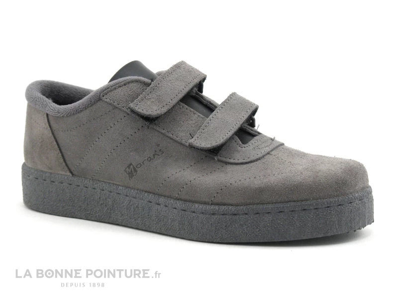 Morans SAMY - Gris - Basket Velcro Homme