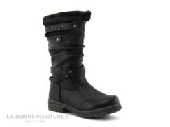 Wipop Dyna Noir-Boots Fille Fourrees Zip