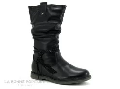 Wipop DUCLAIR Noir - Botte Fille Noire Avec Tige Froncee