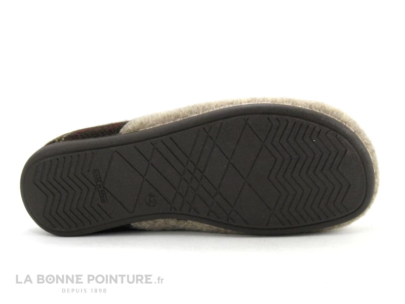 Zels 84183 Marron Ecossais -Beige - Pantoufle Mule Homme – Image 4