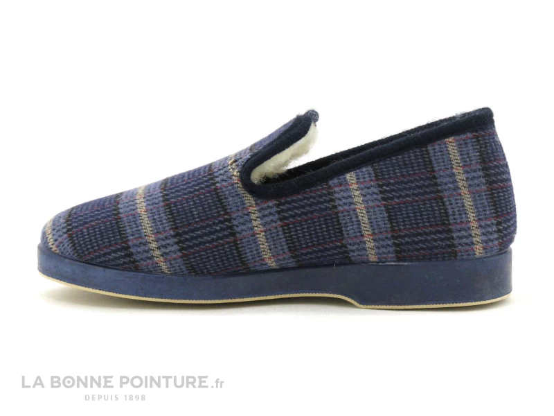 Ouf SOUFFLE Marine Carreaux - Charentaise Homme Fourree – Image 3