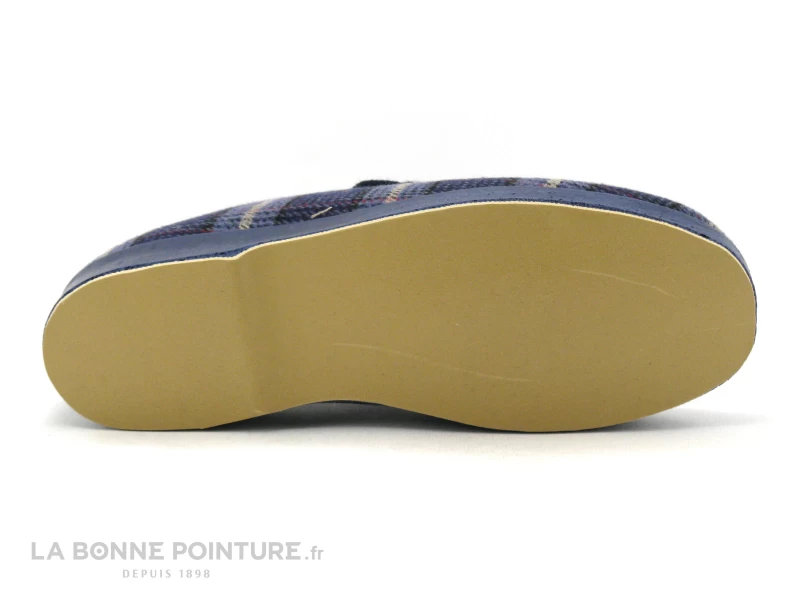 Ouf SOUFFLE Marine Carreaux - Charentaise Homme Fourree – Image 4