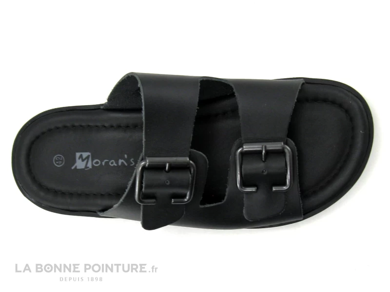 Morans POLARO Noir - Mule Homme Cuir Noir Avec Brides Reglables – Image 3