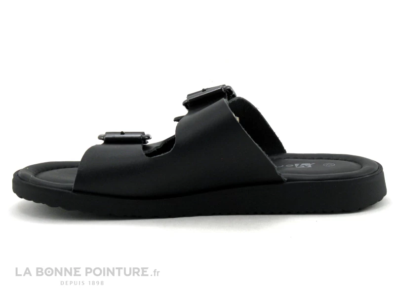 Morans POLARO Noir - Mule Homme Cuir Noir Avec Brides Reglables – Image 2