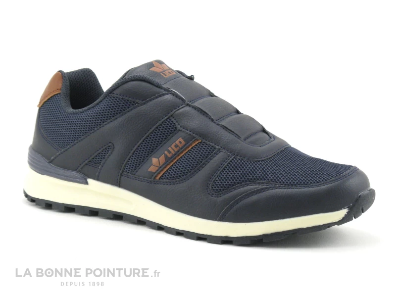 Lico MAREK SLIPPER Marine Marron - Basket Homme Sans Lacet