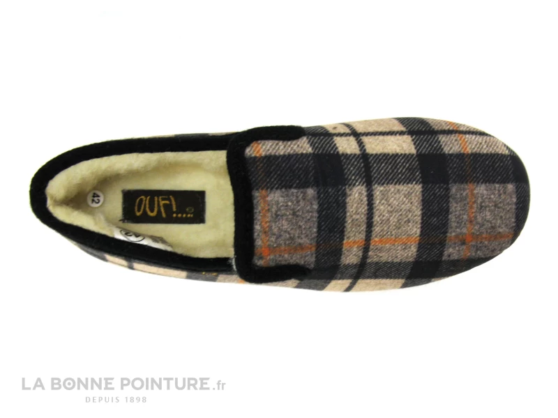 Ouf Broceliande CLARET Beige - Noir Orange - Charentaise Homme – Image 3