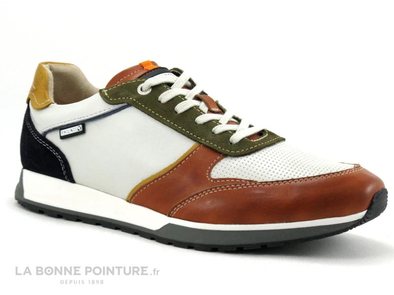 Pikolinos CAMBIL M5N-6111C2 Brick - Basket Homme Blanche Et Multi