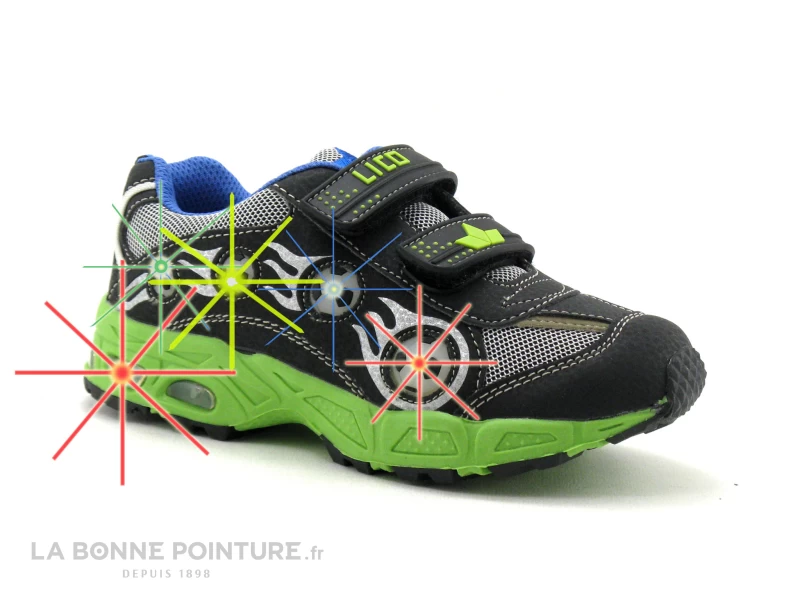 Lico ADRIAN Gris Bleu Royal Vert - Basket Led GARCON