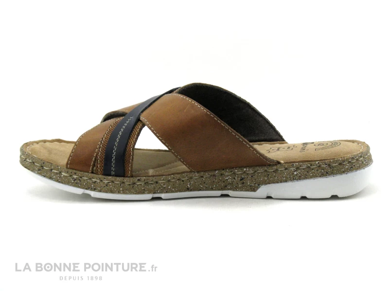 Morans TAFIL Marron - Marine - Bride Croisees - Mule Homme – Image 2