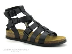 Kickers KICK ALEXA Noir - Nu-pieds Femme Cuir Noir