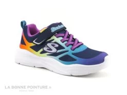 Skechers 303503 Power Jams Navy Multi - Lacet Violet - Basket Fille