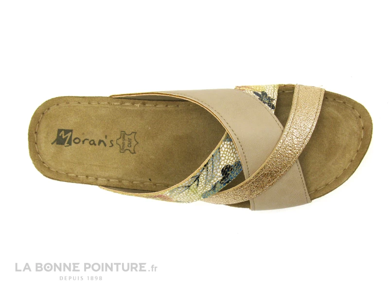 Morans MILTON 28724 - Beige Or Fleuri - Mule Compensee Femme – Image 3