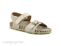 Kickers SUNKRO 858547 Argent Zebre - Sandale Reglable Fille