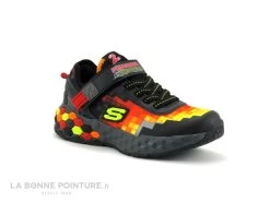 Skechers MEGA-CRAFT 402204 - Semelle Blocs - Basket Noir Rouge Jaune