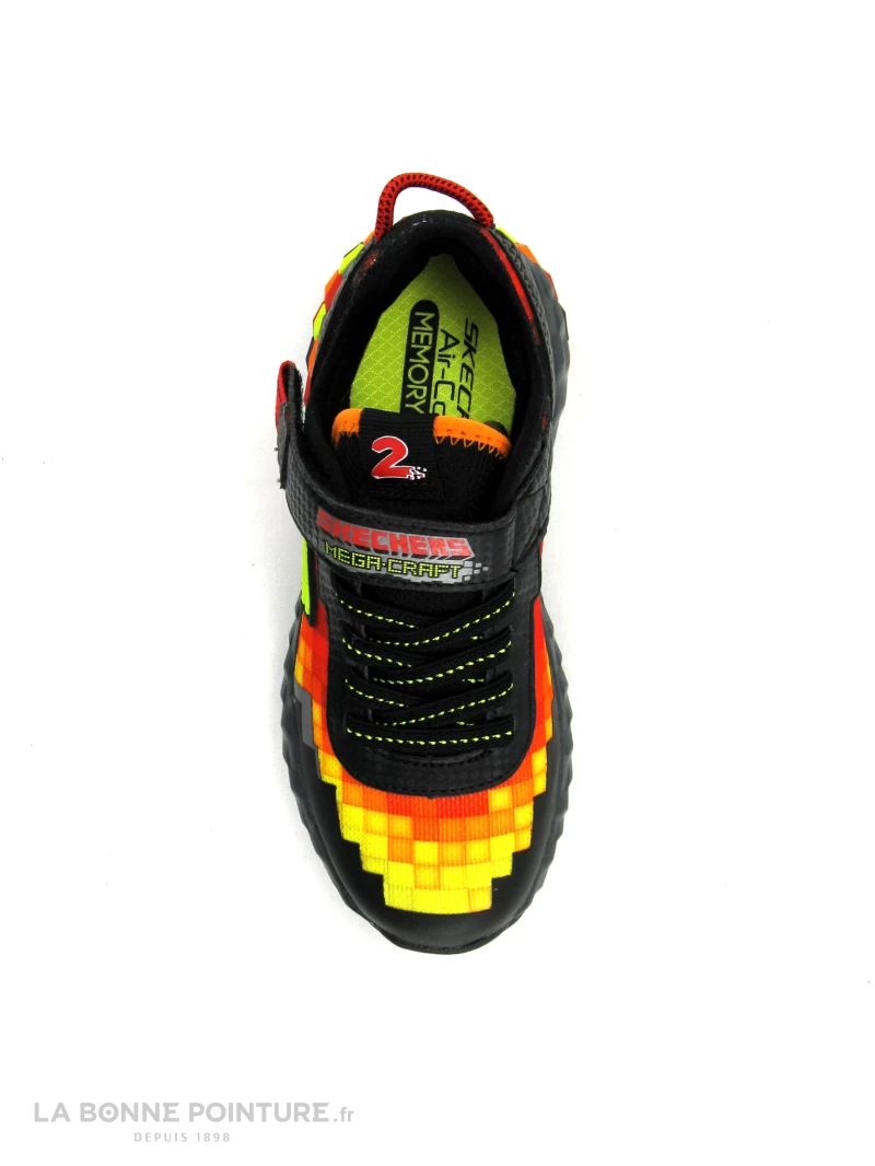 Skechers MEGA-CRAFT 402204 - Semelle Blocs - Basket Noir Rouge Jaune – Image 6