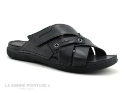 Green Hill 42970 ML - Mule Homme Cuir Noir - Brides Croisees