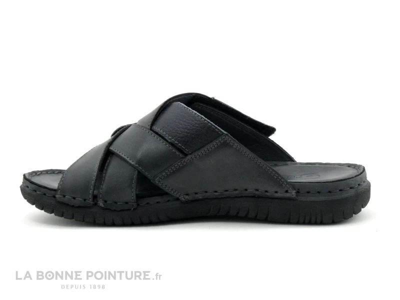 Green Hill 42970 ML - Mule Homme Cuir Noir - Brides Croisees – Image 3