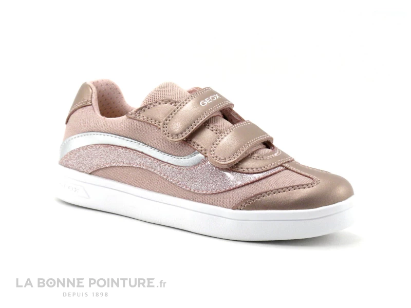 Geox DJROCK Rose - J154MC - Basket Fille Avec Brides Velcro